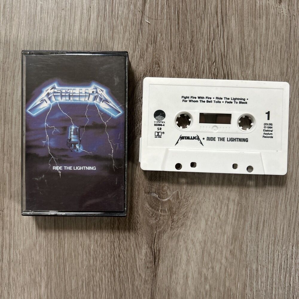 Metallica Ride the Lightning Cassette Tape 1984 Elektra Megaforce 60396-4 EX